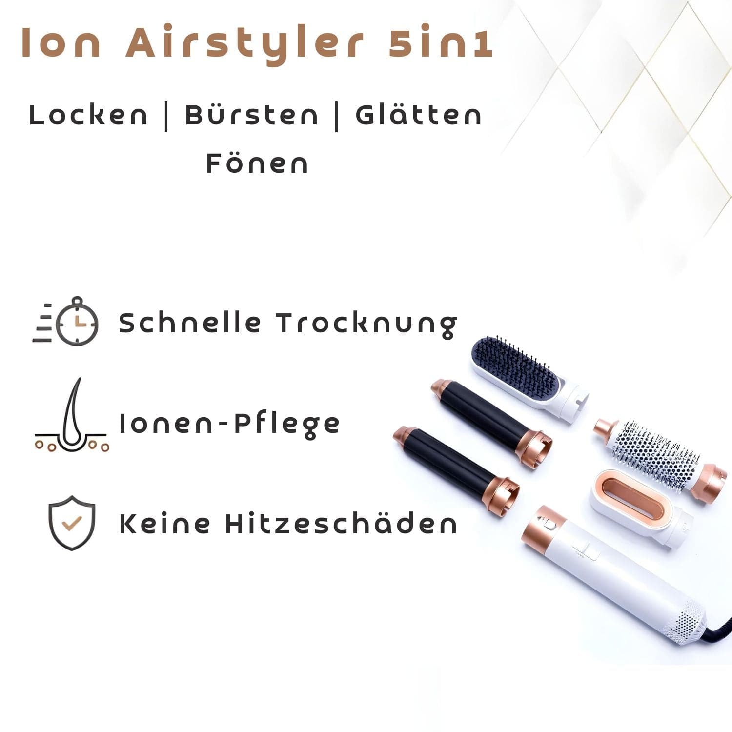 Ion-Airstyler 5 in 1 - Professionelles Styling für Deine Haare - OUBEAUTÉ hairstyler flow airstyler
