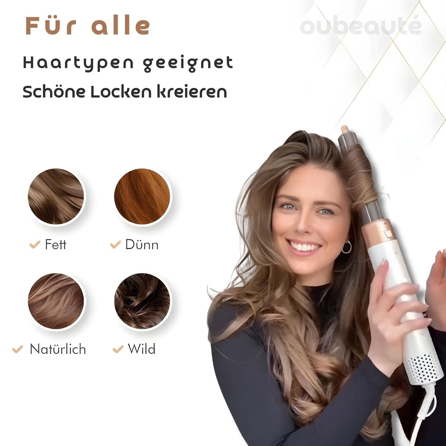 Ion-Airstyler 5 in 1 - Professionelles Styling für Deine Haare - OUBEAUTÉ hairstyler flow airstyler
