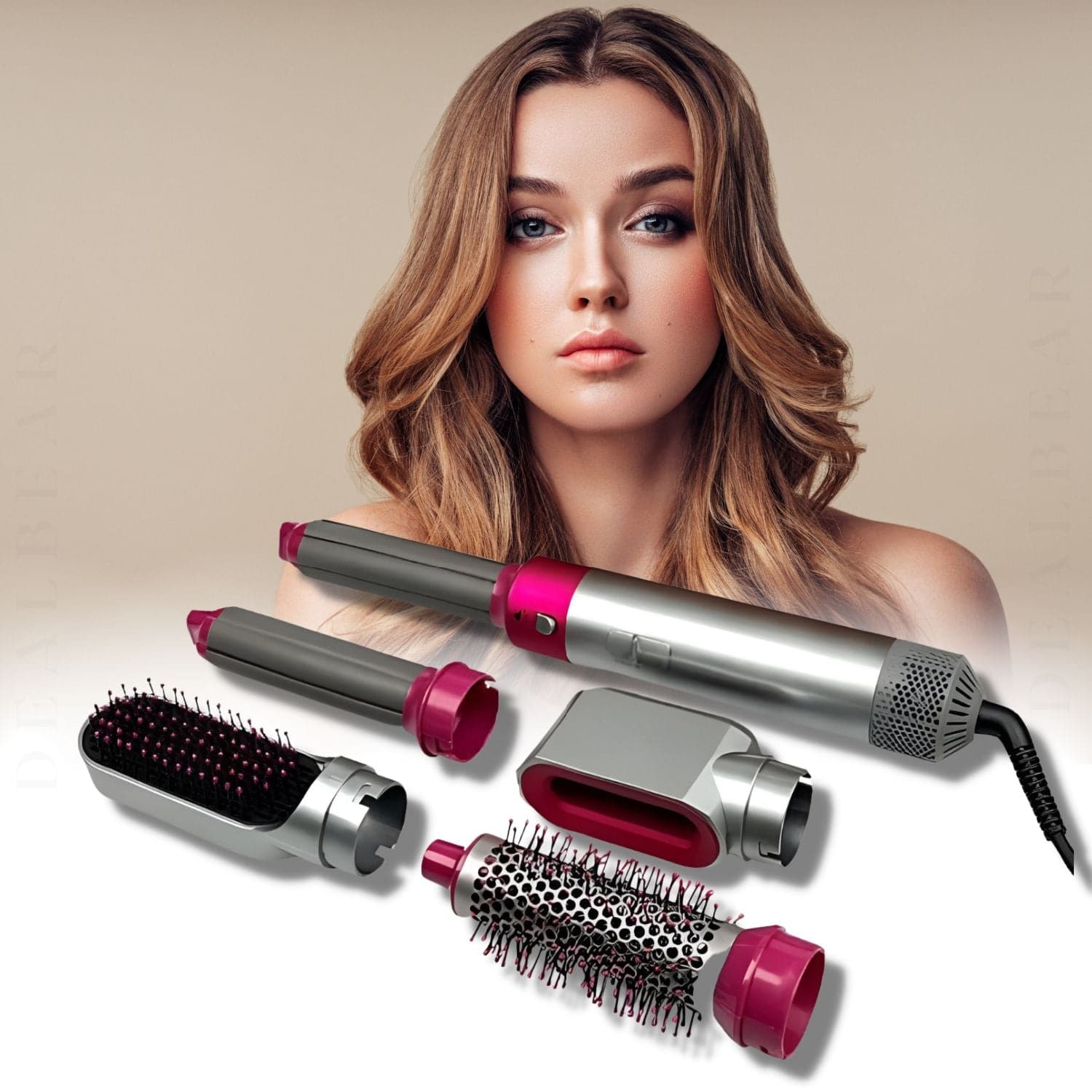 Ion-Airstyler 5 in 1 - Professionelles Styling für Deine Haare - OUBEAUTÉ Fuchsia / Ohne Lederbox hairstyler flow airstyler