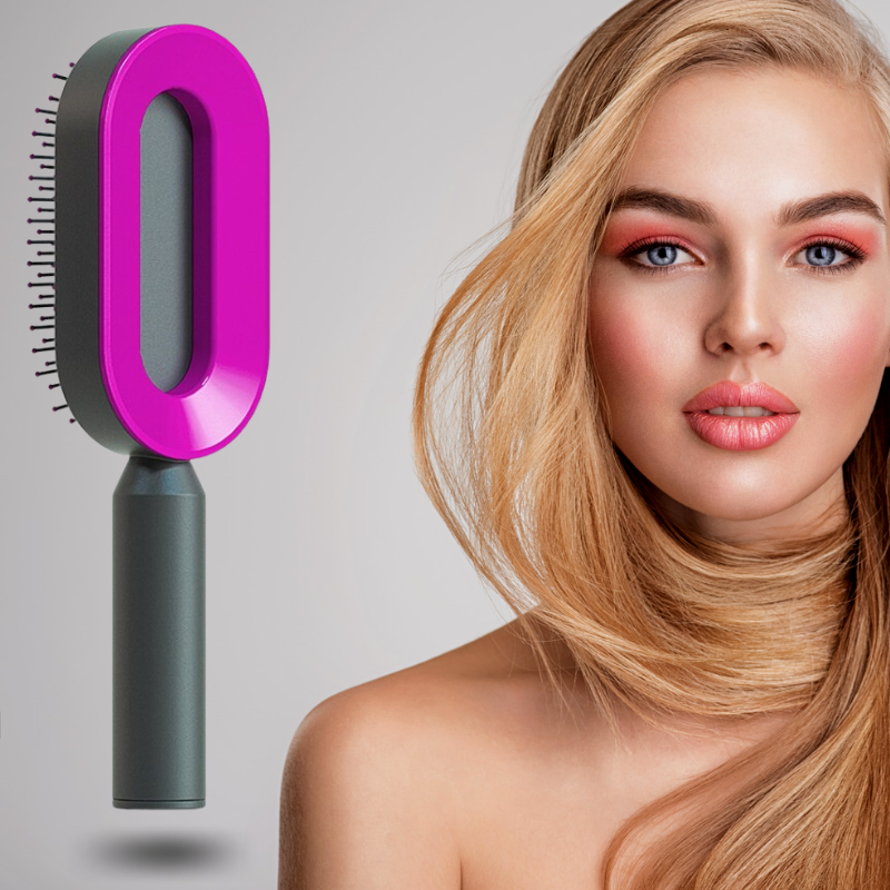 AirPro - Selbstreinigende Premium Haarbürste - OUBEAUTÉ Lila hairstyler flow airstyler