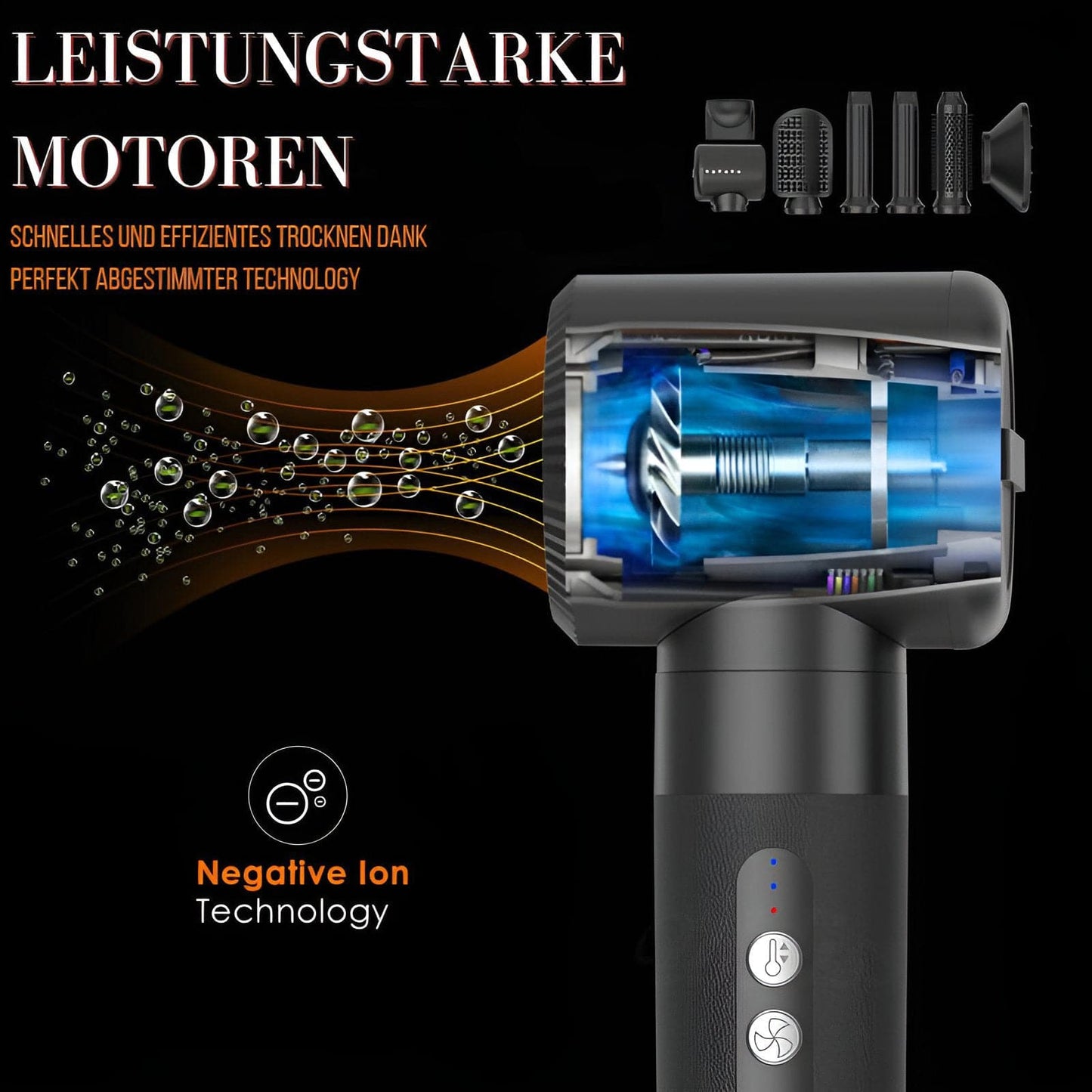AirPro - 7 in 1 Premium All in One Multi-Hairstyler für jede Wunschfrisur - OUBEAUTÉ hairstyler flow airstyler