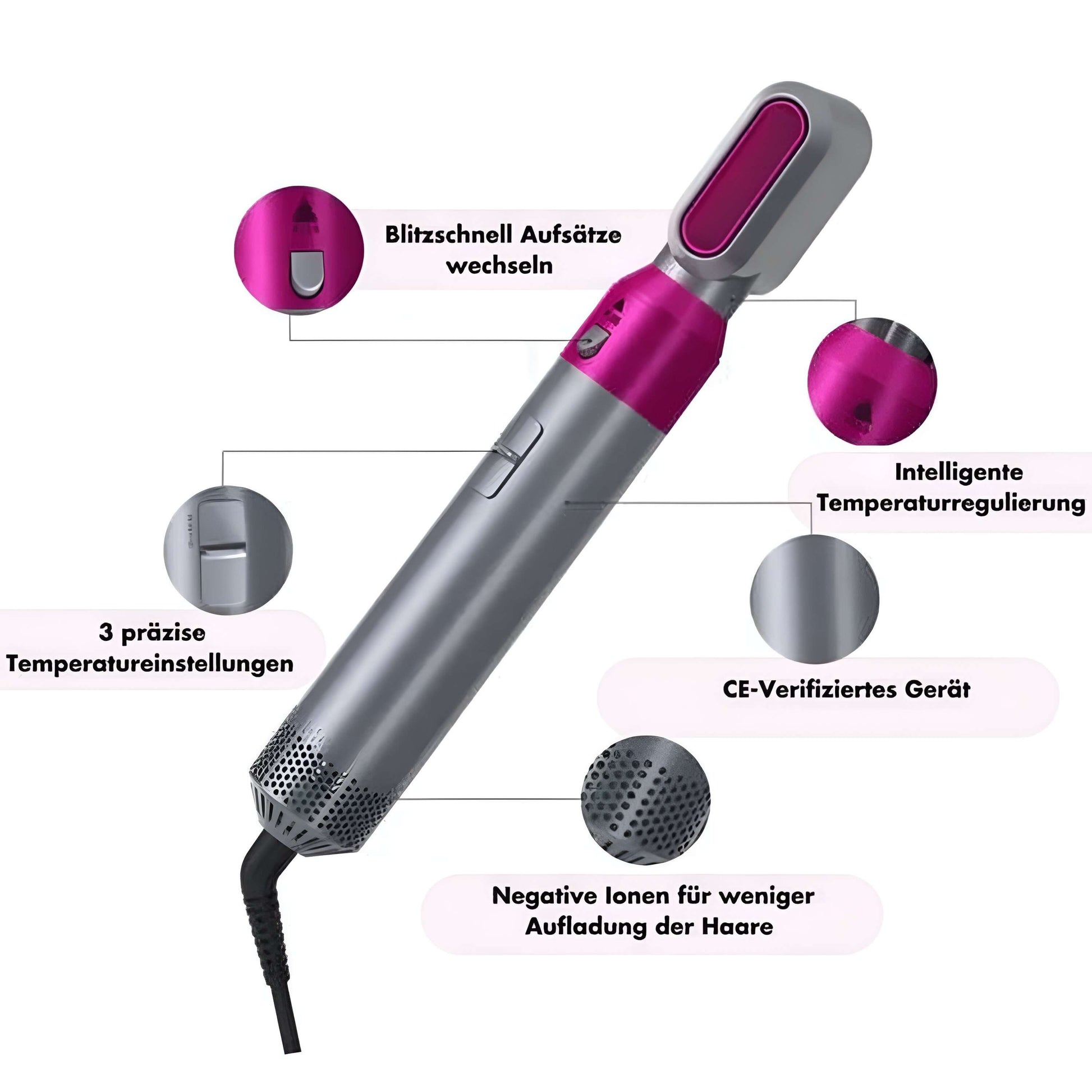 Ion-Airstyler 5 in 1 - Professionelles Styling für Deine Haare - OUBEAUTÉ hairstyler flow airstyler